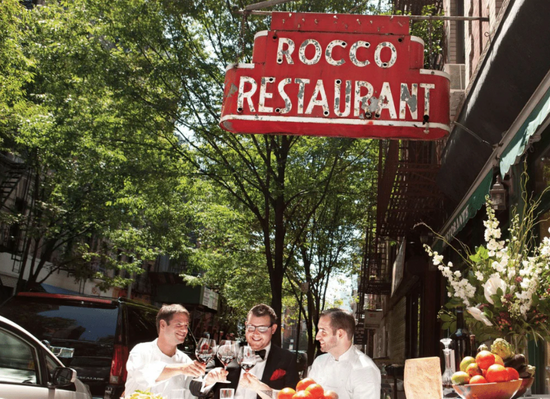 Mario, Rich, and Jeff of Major Food Group enjoying a nice lunch outside of Carbone NYC