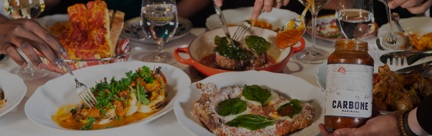 Take Carbone home by picking up a jar of your favorite Carbone Fine Food sauce at your local retailer. A great way to elevate your at home dining experience.